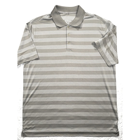 Nike Other - Nike Golf Tour Performance Dri-FIT Polo Shirt Mens Large Gray White Strped